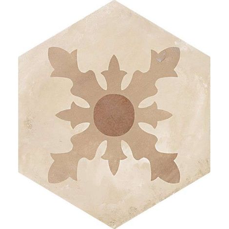 Carrelage sol / mur hexagonal effet ciment 25 x 21.6 cm TERRA CARDINALE HEXAGONAL BEIGE (vendu par boite de 1,17m2) (1/2)