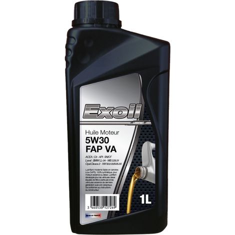 5x Huile Moteur Exoil 5W30 C3 Compatible avec BMW et Opel 1 Litre