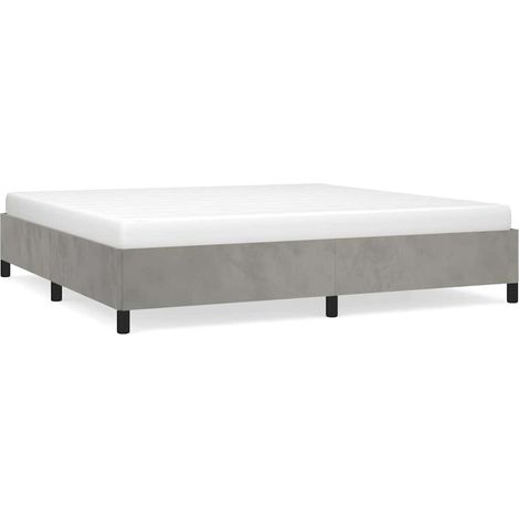 Maison Exclusive - Cadre de lit sans matelas gris clair 200x200 cm velours (1/5)