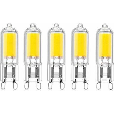 5-pcs 2W G9 Culot Capsules COB LED Ampoule 220V 200 Lumen 10W-20W Ampoule Halogne quivalent pour Lustre Lampe de Bureau Applique Murale Blanc Chaud 3000K [Classe nergtique A++] (1/5)