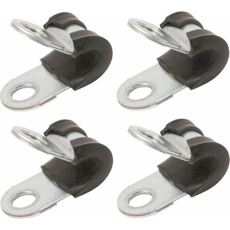 fascette stringitubo in metallo con inserto in gomma, diametro 8 mm, per fissare tubi, fascette a P, cavi, tubi flessibili e condotti.