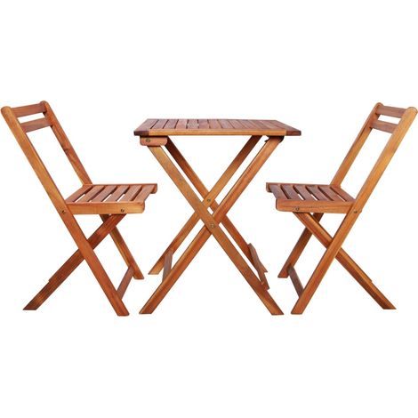 Maison Exclusive - 3-tlg. Bistro-Set Klappbar Massivholz Akazie
