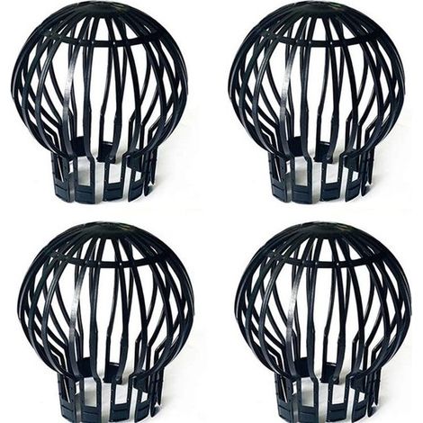 lot de 4 - Protection de gouttière - 12,4512,4514,48cm - protection de gouttière - plastique - Rond - filet de protection de sol - noir - Anti-obstruction (1/5)