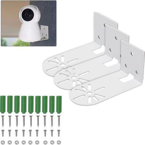 Lot de 3 Supports de Montage Mural,Plafond en Métal, Support pour Caméra de Surveillance, Support de Plafond Mural en Métal en Forme de L Adapté (1/5)