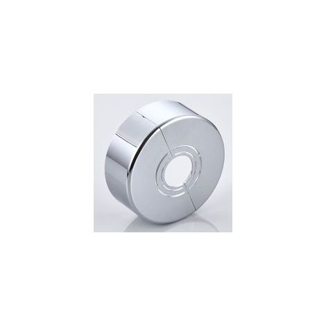 Lot de 4 housses de valve de douche réglables à angle décoratif pour pommeau de douche, cache-trou de type fendu, installation à clipser, blanc (argenté)