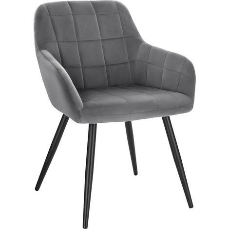 WOLTU Kitchen Dining Velvet chairs Bedroom chairs Living Room Backrest chairs Dark Grey (1/5)