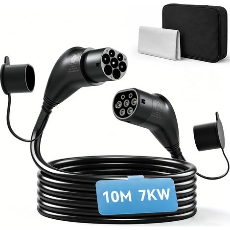 HOMCOM Type 2 EV Charging Cable, 7kW, 32A, Mode 3, 1-Phase, 10m (1/5)