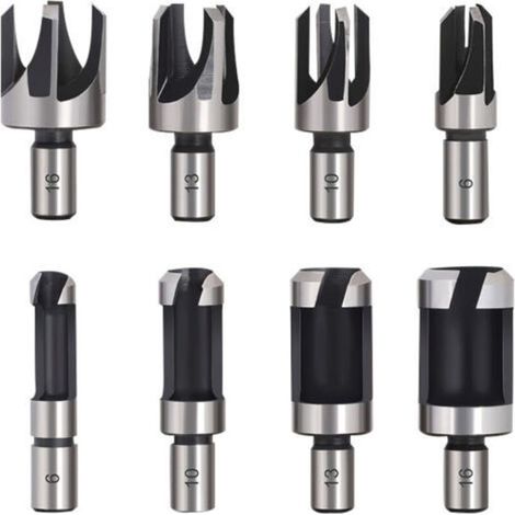 8PCS Wood Dowel HSS Wood Drill Bit Wood Plug Cutter Wood Cutting Tool Wood Plug Drill Bits 6mm /10mm/13mm/16mm Small Wood Drill Bit For Drill (1/3)