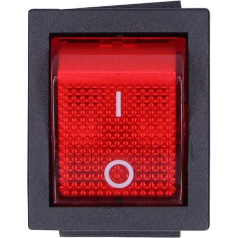Lot de 10 interrupteurs à bascule marche/arrêt rouges avec voyant lumineux, 6 broches, alimentation 2 niveaux KCD4 15 A/250 V (1/5)