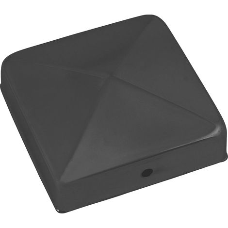 Capuchon de poteau - 70 x 70 mm - Protection contre les intempéries pour poteaux et clôtures - Galvanisé et noir - Couvercle de clôture - HV4324 (1/3)