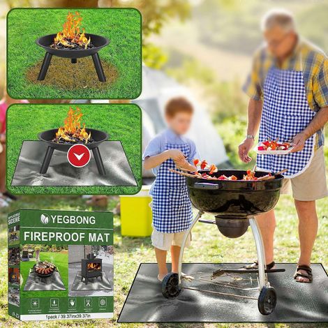 Tapis isolant thermique ignifugé et résistant aux hautes températures pour pique-nique et barbecue (1/4)