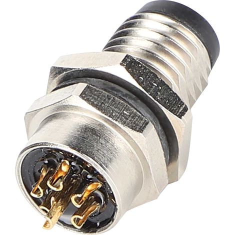 Connecteur mâle M8 Aviation 6 broches, étanche IP67, boîtier en laiton nickelé. (1/5)
