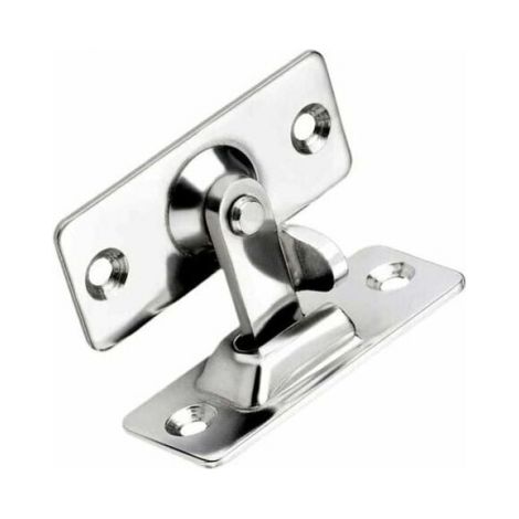 Plata 44X19MM Pestillo de puerta con cerradura deslizante de 90 grados, ángulo recto de acero inoxidable, hebilla plegable de puerta con cerradura de ángulo de seguridad para puerta corredera (1/5)