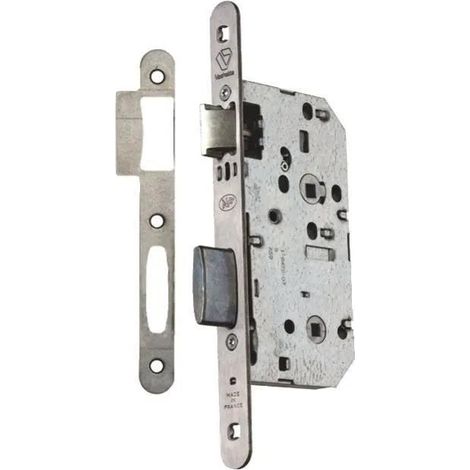Serrure à larder D455 clé I axe 50mm bout rond inox sans gâche VACHETTE 22702000
