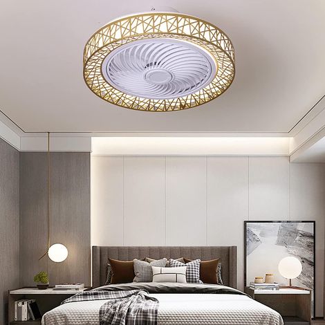 Ventilateurs de Plafond Avecpes,Ventilateurs de Plafond Avec Lumières Ventilateur de Plafond A Mené La Lumière Du Ventilateur de Plafond Salon Chambres À Coucher Avec Télécommande(or) (1/5)