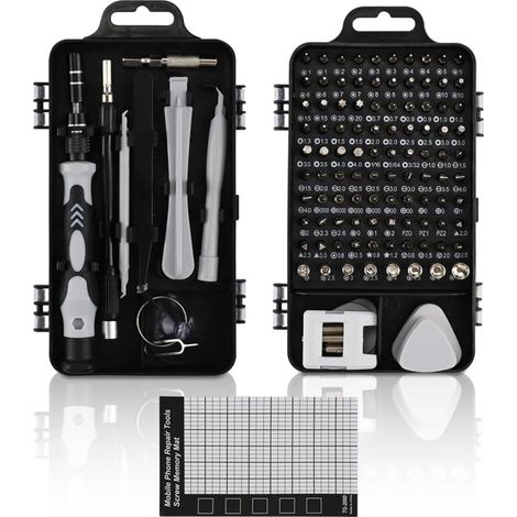 Kit Mini Tournevis de Précision 122 en 1 - Outils Professionnels pour Réparation de Smartphones, PC, Lunettes et Électronique (1/4)