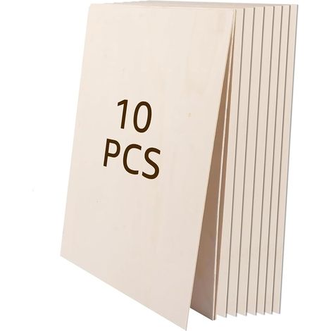10 Planches Contreplaqué Peuplier 3mm (420x300mm) - Planche Bois Non Traité pour DIY, Laser, Modélisme, Peinture - Contreplaqué Lisse, Facile à Découper (1/5)