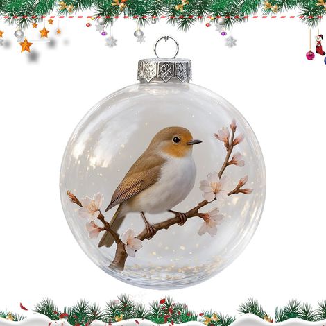 Décorations De Boules d'oiseaux pour Noël Suspensions Artificielles Boule De Noël Oiseaux Décoratifs Pour Anniversaire Fête Salon Dortoir Appartement Chambre Noël Hiver (1/5)