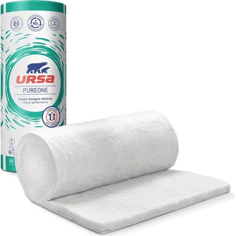 Ursa – Lot de 8 rouleaux laine de verre semi-rigide non revêtu – Surface 28.8 m² – Épaisseur 200 mm – R 5.70 pour isolation thermique