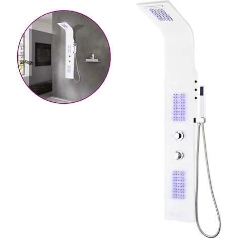 Maison Exclusive - Panneau de douche aluminium 20x44x130 cm blanc (1/5)