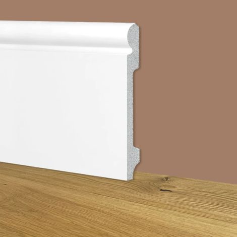 88ml bancale di Battiscopa Zoccolino BIANCO mod. OLANDESE 145x18x2000mm in POLIMERI - Polistrutturato