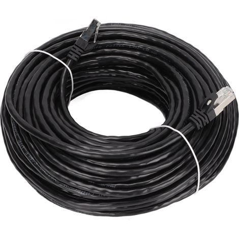 Câble Ethernet Cat 6 Blindé 10 Gbps, Faible Perte de Retour, Connecteur RJ45, 30 mètres pour PC et Réseau (1/5)