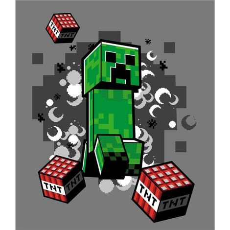 Plaid Polaire en flanelle Minecraft - Grise