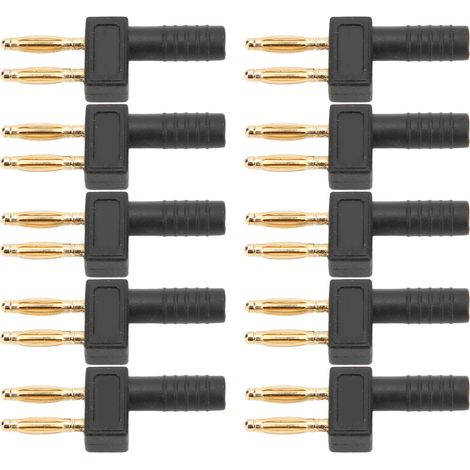 U41 Lot de 10 fiches bananes 2 mm plaquées or à double rangée : connexion rapide et contact fiable pour équipements électriques (1/5)