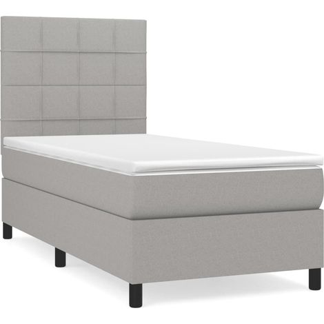 Maison Exclusive - Boxspringbett mit Matratze Hellgrau 90x200 cm