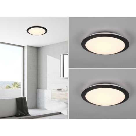 LED Deckenleuchte 2er Set in Schwarz IP44 Badlampen, Ø 29cm (1/5)