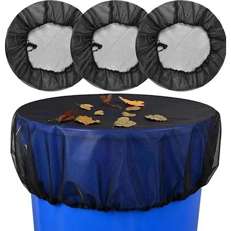 Lot de 4 filets de protection contre la pluie pour récupérateurs d'eau – en polyester noir – pour protéger les réservoirs d'eau des débris – feuilles (1/5)