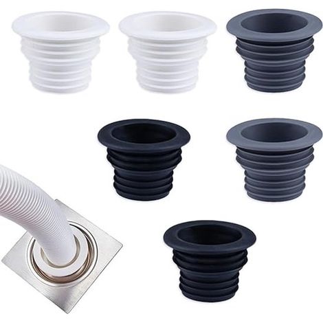 Lot de 6 - Joint d'étanchéité pour canalisations - Couvercles pour siphons de sol - Bouchons de vidange pour lavabos - Bouchons de vidange anti-odeurs pour siphons de sol - Convient aux canalisations (1/5)
