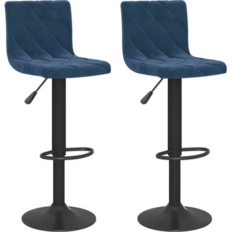 Lot de 2 Tabourets de bar，Chaise de bar bleu velours CFW670499 (1/5)