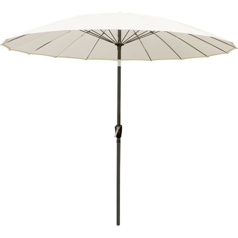 Greenbay 2.7m Fiberglass Rib Garden Parasol Round Aluminum Outdoor Umbrella with Crank Tilt Mechanism (Cream) (1/3)