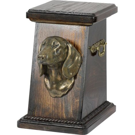Teckel I - une urne funéraire pour chien, une urne élégante ornée d'une statuette, une urne commémorative avec un buste de chien par Art-Dog (1/5)