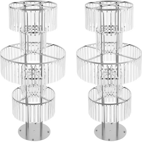 Stand de Fleurs, Design Multi-Niveaux, Apparence Élégante, Argent fond rond, M-a (1/2)