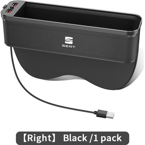 (Pour droit noir) pour SEAT Ibiza Arona Ateca Cordoba Alhambra Mii Tarraco Leon Series Boîte de rangement pour siège de voiture Boîte de rangement en cuir Accessoires (1/5)