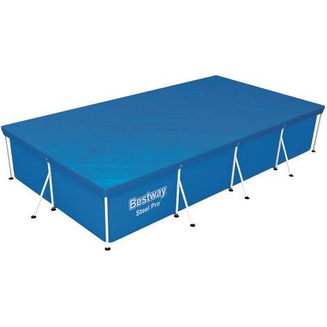 Bestway – Couverture de piscine 400x211 cm – Top cover pour piscines hors sol avec cadre en PE – Protection contre salissures et UV