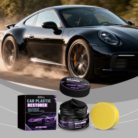 Crème d'entretien pour plastiques automobiles, polissage, entretien, détachage et nettoyage du tableau de bord intérieur – 50 g1 + éponge1 (1/5)