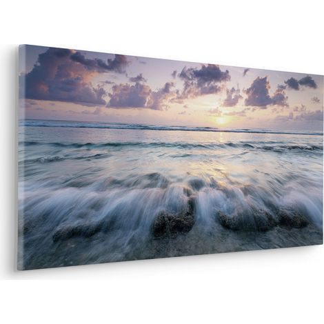 Komar Canvasbild Broken Waves - 40 x 90 cm - Bild auf Keilrahmen - Maritim (1/2)