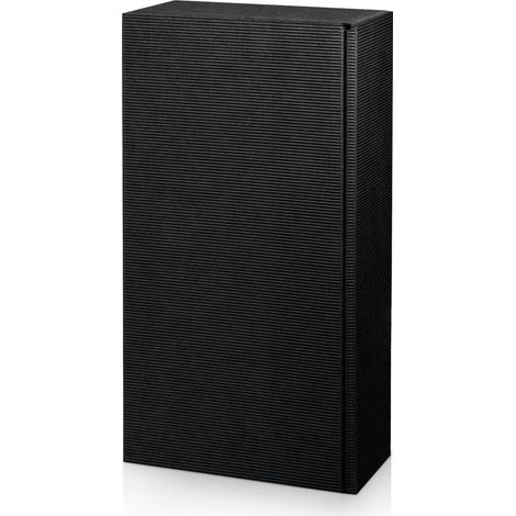 1000 x Präsentkarton für 2 Flaschen 360x180x90 mm offene Welle Schwarz (1/3)