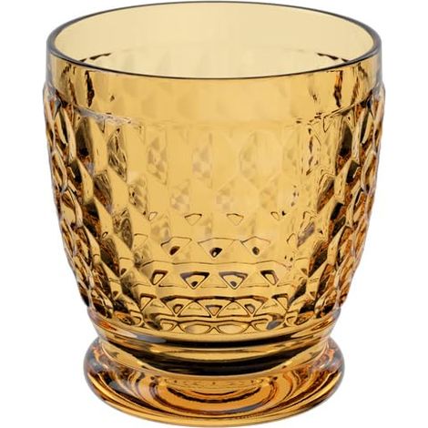 gobelet, 200 ml, gobelet en cristallin pour les boissons chaudes et froides, résistant au lave-vaisselle, jaune (1/4)