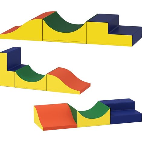 3-teiliges Kletter- und Krabbelset für Kinder aus Kunstleder und Schaumstoff, gelb (1/5)
