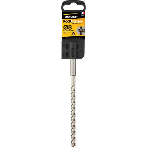 Broca para hormig贸n DIAGER ROCKFASTER+ SDS-Plus 16 x 260 mm, carburo monobloque de 6 filos