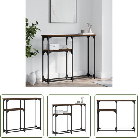 Holzwerkstoff - Konsolentisch Braun Eichen-Optik 90x22,5x75 cm Holzwerkstoff (1/5)