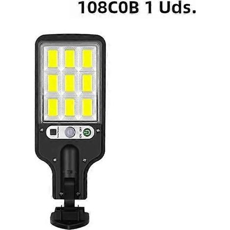 Lampe solaire à détecteur de mouvement, étanche, 117 COB, LED, applique murale pour la sécurité, terrasse, garage, jardin, 3 modes, 108 COB, 1 pièce - AquaForge (1/5)