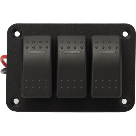 IP65 wasserdichtes 3-Positionen-Wippschalterfeld, 12-24V DC-Netzteil, blaues Licht, universell für Boote, Wasserfahrzeuge und LKWs (1/5)
