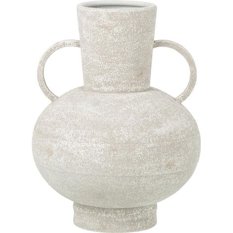 Vase Déco en Métal "Gaïa" 35cm Blanc (1/3)