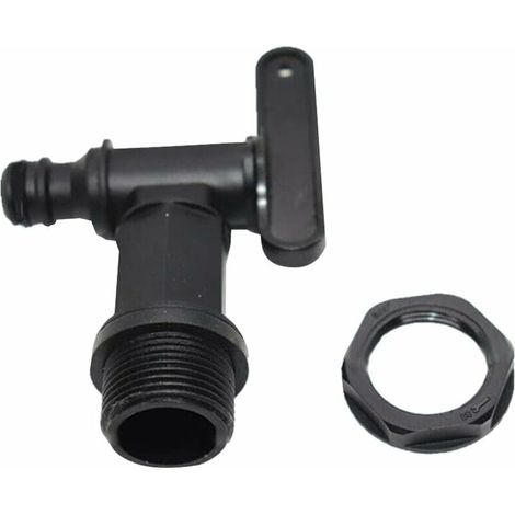 DEESSE SHOP - Robinet de réservoir en plastique 1000l, adaptateur de boîte de stockage d'eau IBC, adaptateur de robinet de tuyau d'arrosage, pour collecteur d'eau de pluie, réservoir de carburant (pla (1/5)