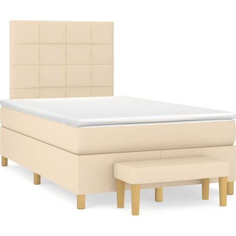 Maison Exclusive - Cama box spring con colchón tela color crema 1 (1/5)